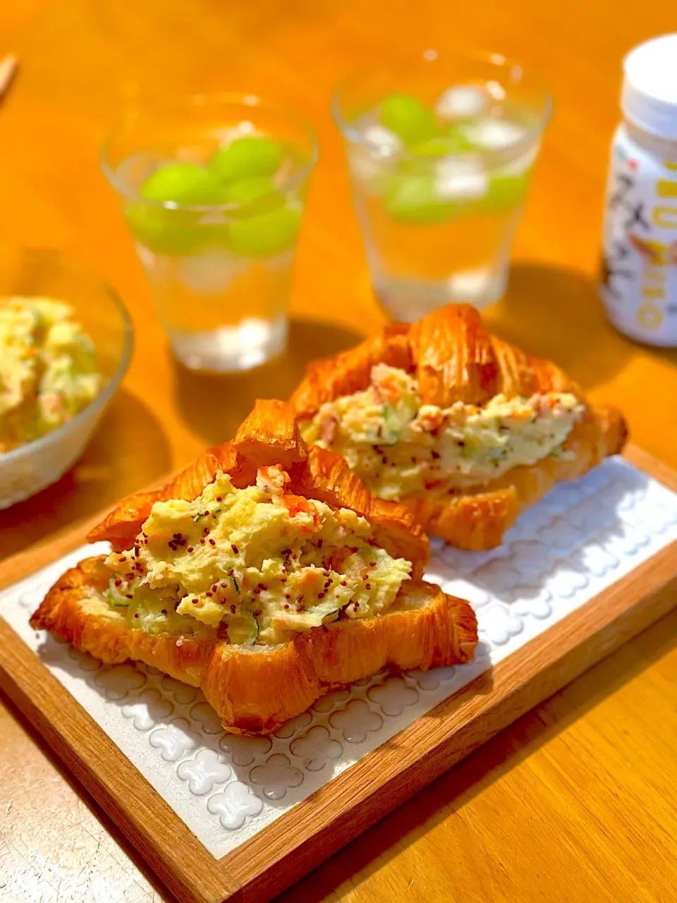 つぶみそ入りツナポテトサラダのクロワッサンサンド🥐|さらっと🍀さん