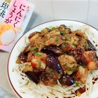 🍆唐揚げと茄子の香味だれ🍆