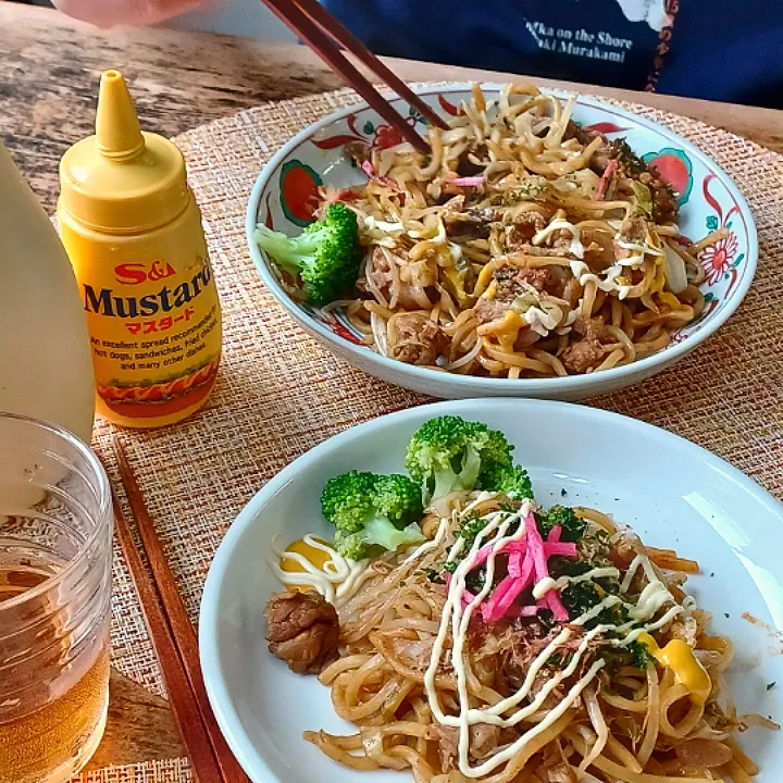 マルちゃんのソース焼きそば+辛子マヨネーズ|ぱいんてーるさん