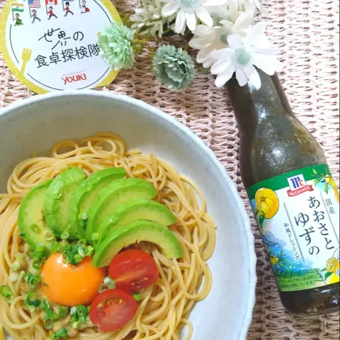 「国産あおさとゆずの和風ドレッシング」を使ってみたSnapdishの料理・レシピ写真:あおさとゆずの和風ドレッシングde
糖質OFF麺まぜそば ·͜·♡