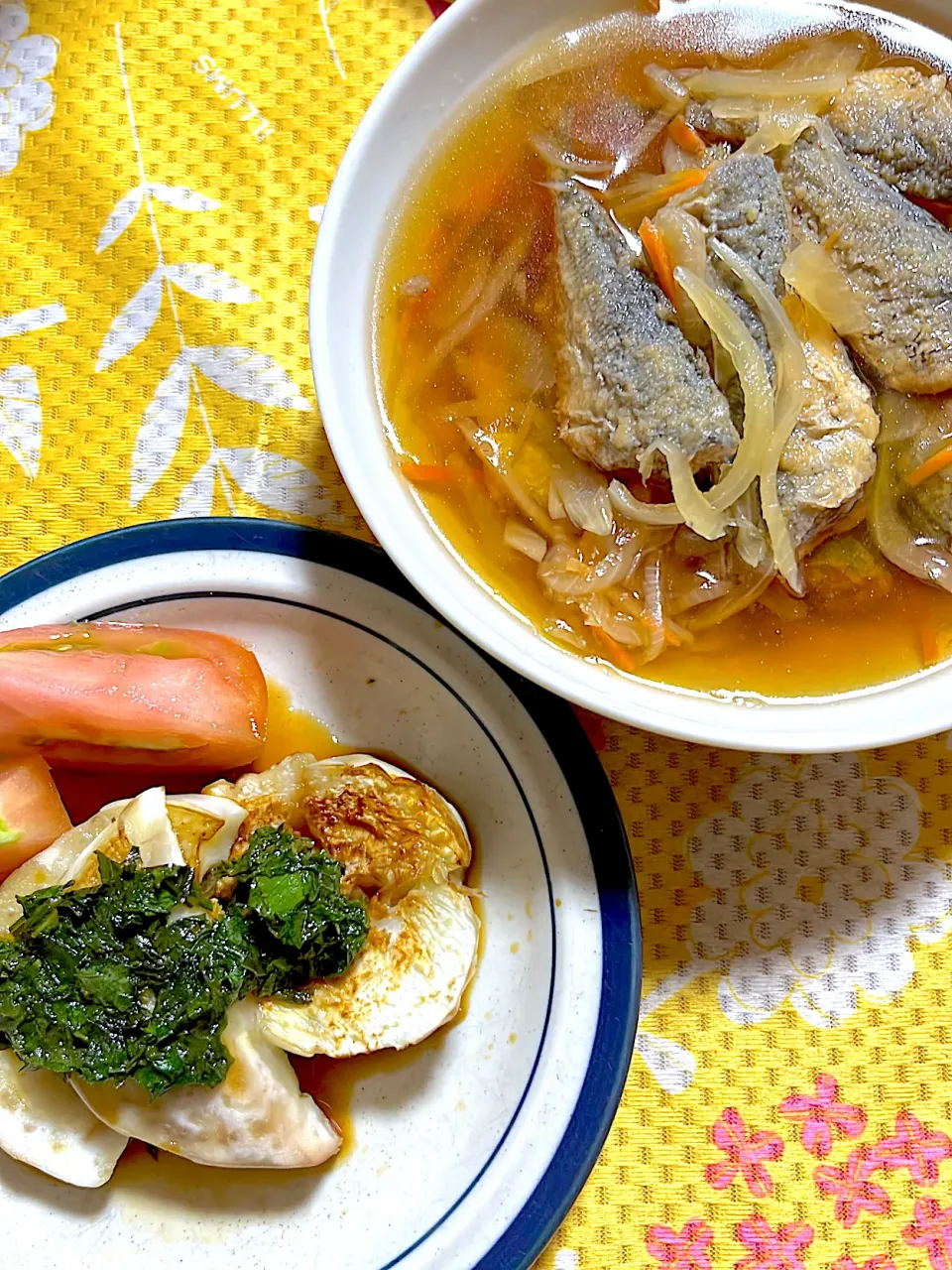 白茄子の大葉醤油かけ　鯵の南蛮漬け|4jinoanataさん