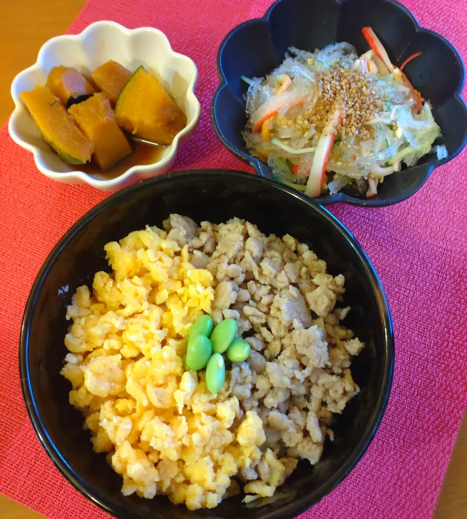 ☆そぼろ丼
☆酢の物
☆かぼちゃ煮物|chikakoさん