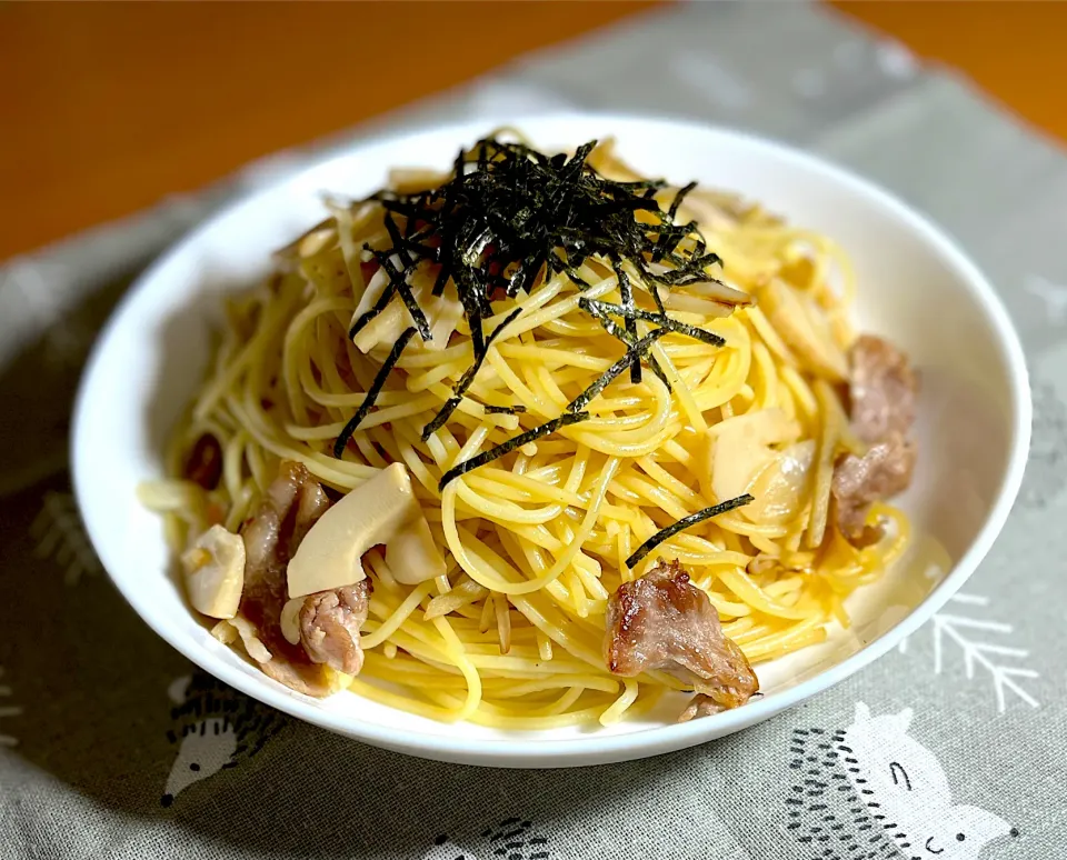 #タケノコと豚バラのバター醤油パスタ|takeさん