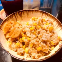 Snapdishの料理写真:発芽玄米のとうもろこしごはん🌽|tadaroさん