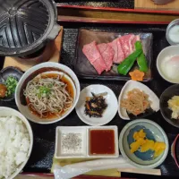 飛騨牛定食〜v(^o^)＠ひがくの湯