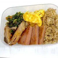 Snapdishの料理写真:詰めたらいいって言うもんじゃなぁいでしょ、な昼弁当。あぁ、料理上手な妻が欲しい。