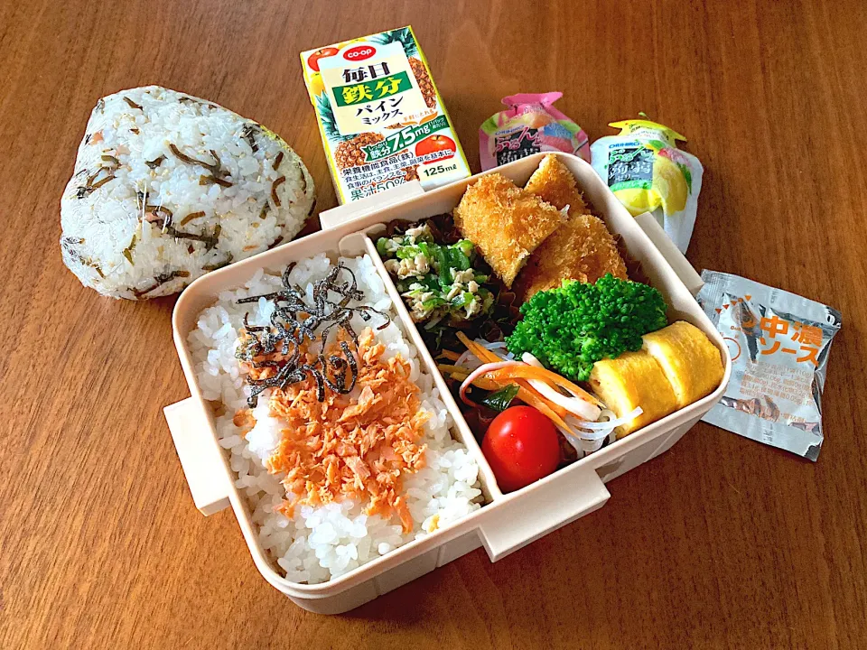 Snapdishの料理写真:9月4日お弁当＆朝練おにぎり|Meimamaさん