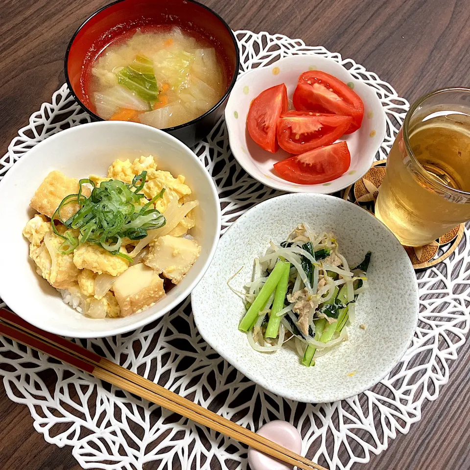 9/4  揚げ豆腐親子丼|らぶちあんさん