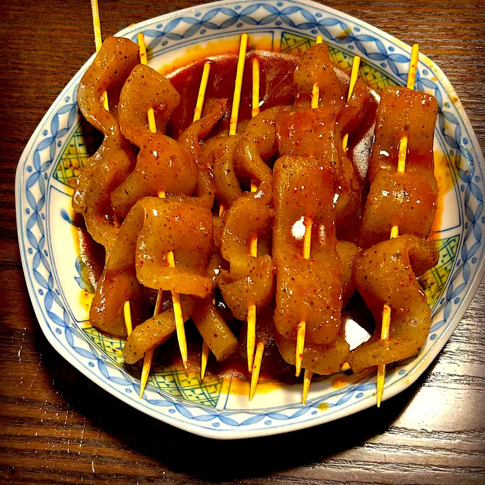 こんにゃく焼き鳥風^_^ヘルシーおつまみ|きよっさんさん