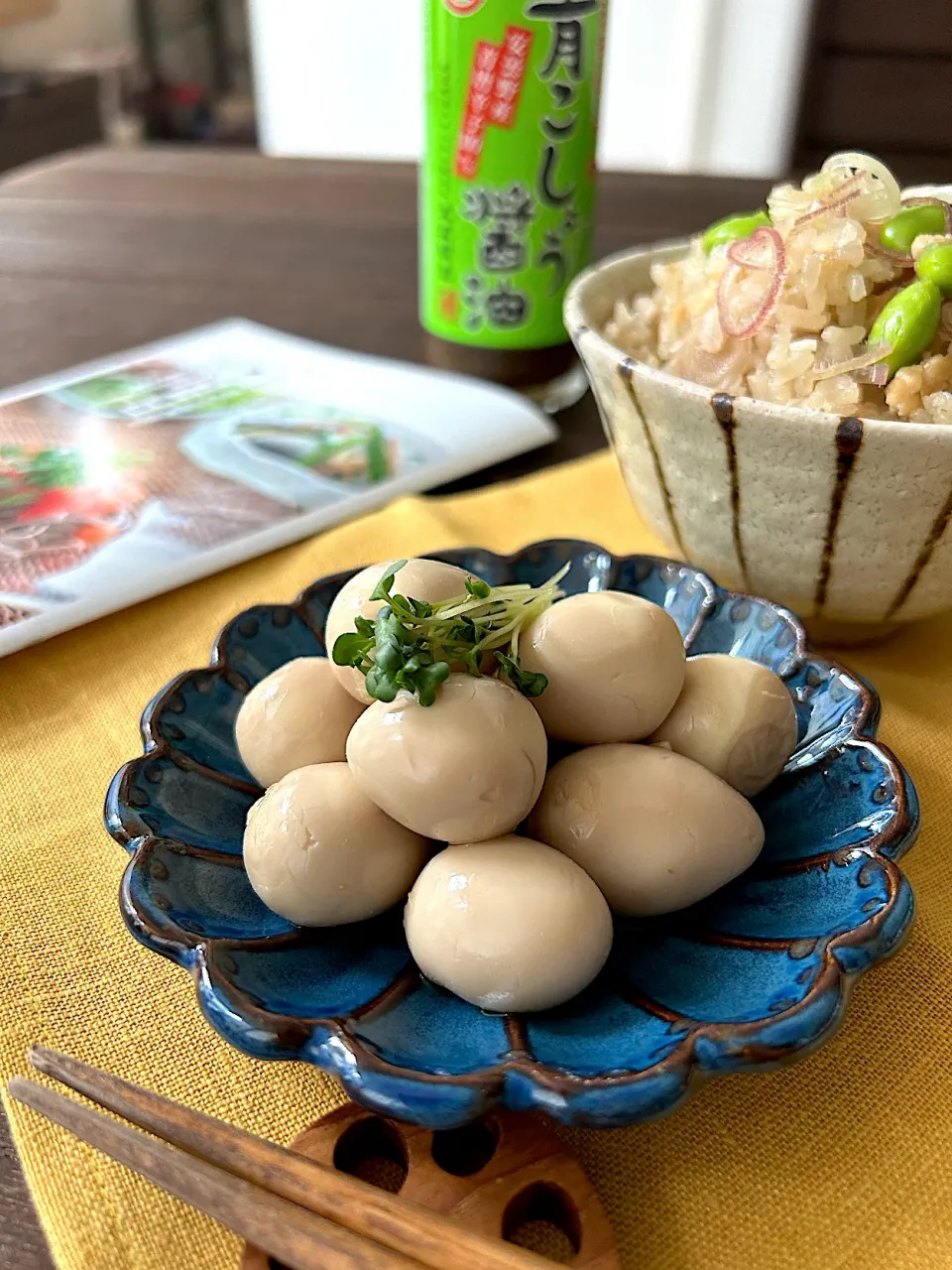 「食卓を紡ぐおたより便」より　青こしょう醤油でうずらの青こしょう醤油漬け|由美さん