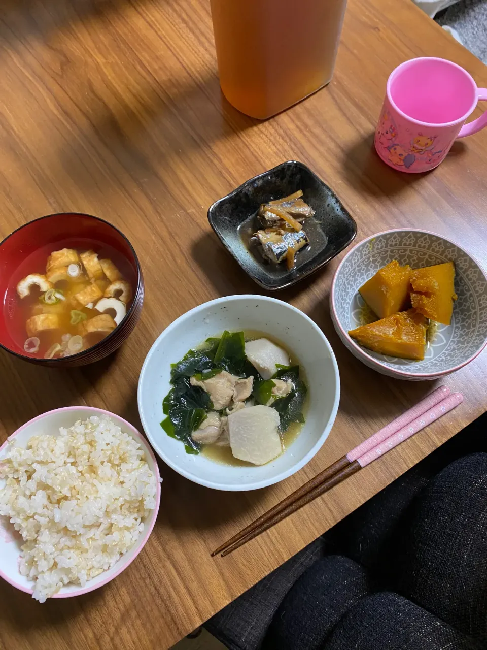 夜　わかめと鶏肉と里芋の煮物|みちくんさん