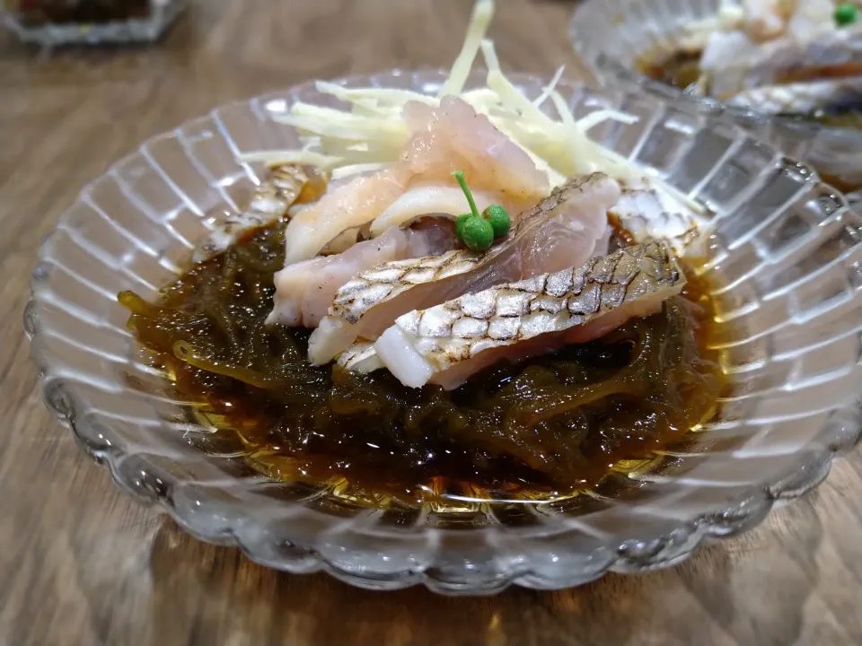 イチロッタさんの料理 鯛もずく。これは美味いよ！(//∇//)|古尾谷りかこさん