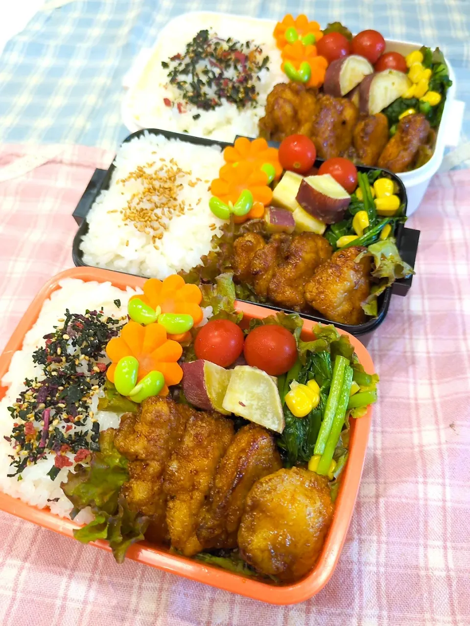 鶏むね肉の唐揚げレモンソース弁当♥|みちゅあしさん