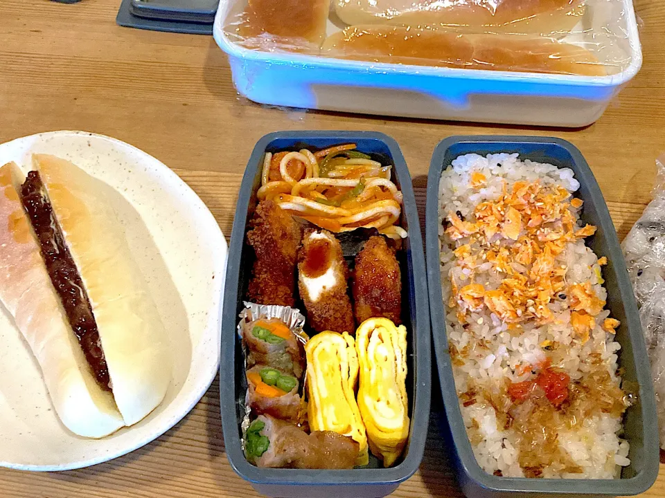 朝ごはんのコッペパンとお弁当🍱|ひーさん