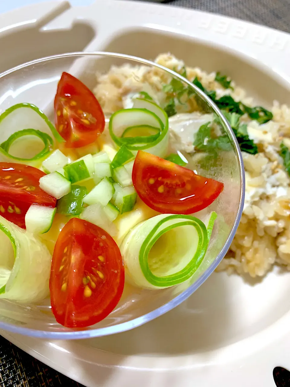 【バクバク⁉️手が止まらないサラダ☺️✨】                 梅こぶタマゴ豆腐🙌|Haruさん