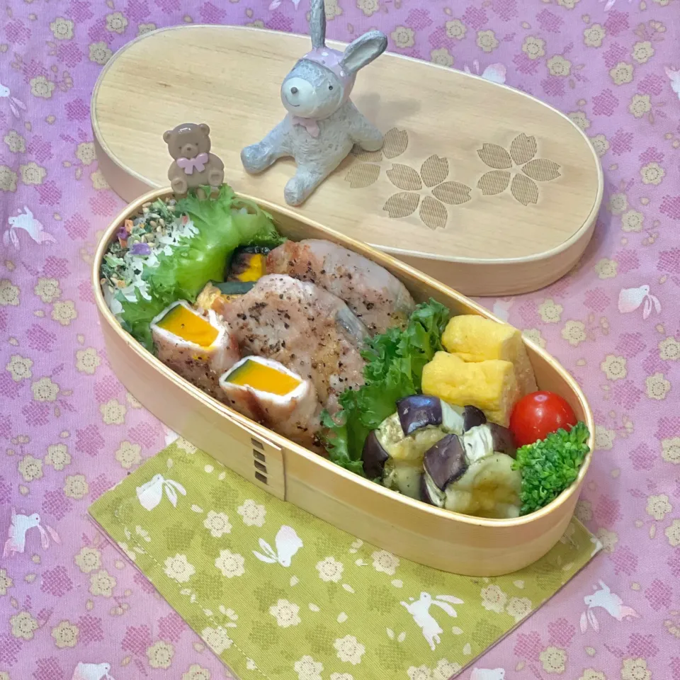 かぼちゃの豚ロールグリル☘️の💙ちゃんお弁当　9/10火|sweet homeさん