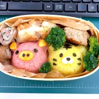 Snapdishの料理写真:9/10 ブタさんとトラさん弁当|カフィさん