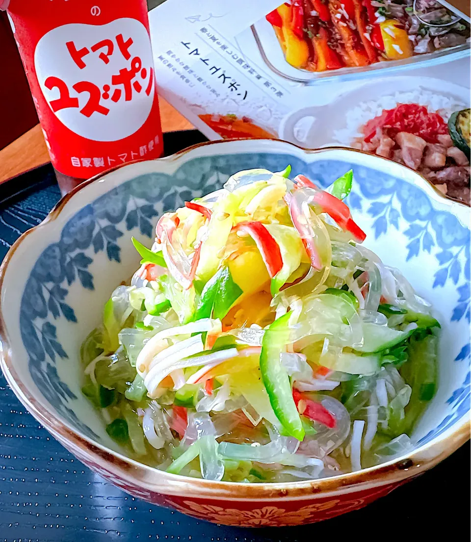 🥗ところてんのトマトユズポン中華サラダ🥗|にゃんぺこさん