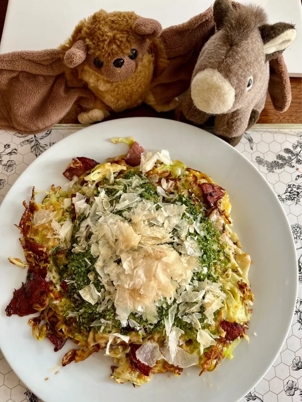 2024/9/10 お好み焼き長芋入りSavory Cabbage Pancake with Chinese Yam|19 Boys & 野鳥さん