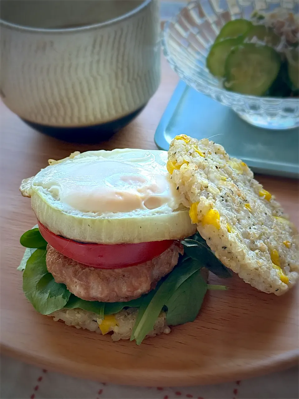 コーンご飯バーガー　月見つくね|チイホ✨さん