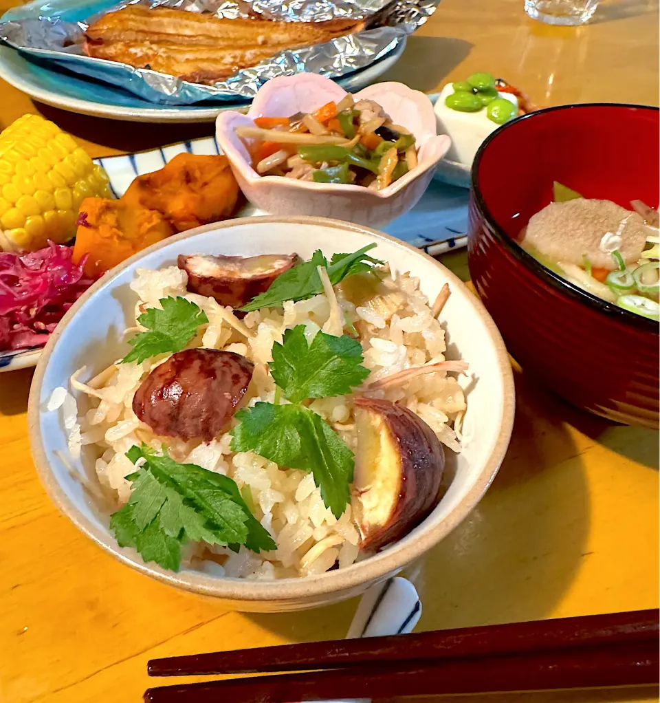 渋皮栗とエノキの炊き込みご飯|さらっと🍀さん