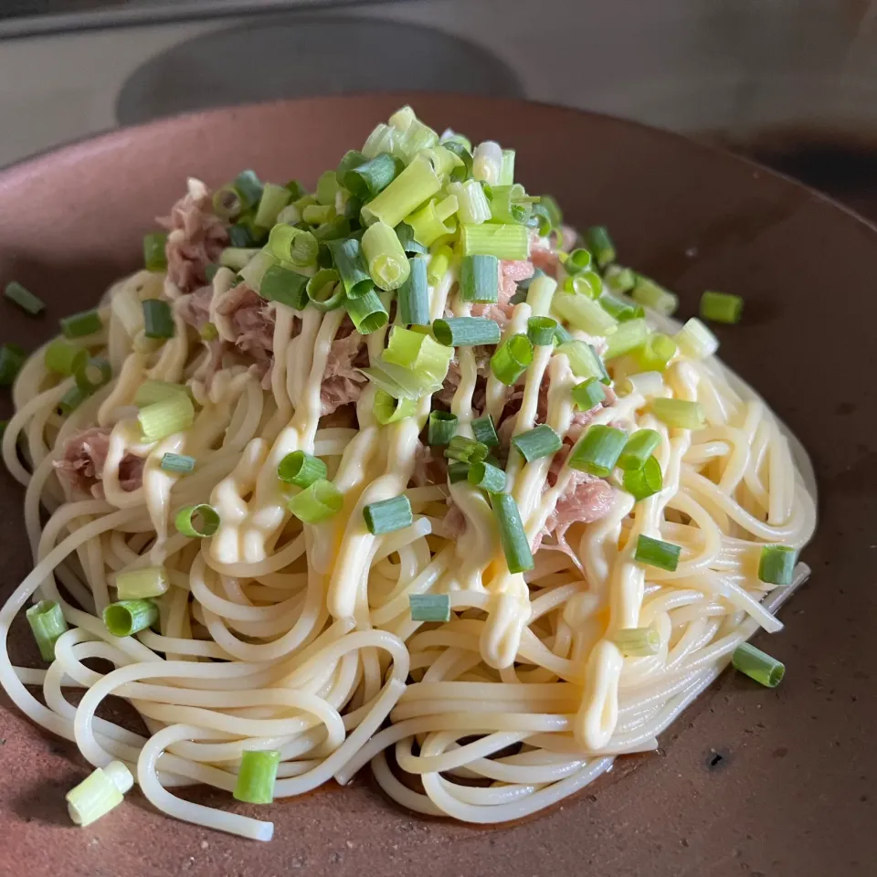 Snapdishの料理写真:ツナマヨポン酢パスタ|sanaeさん