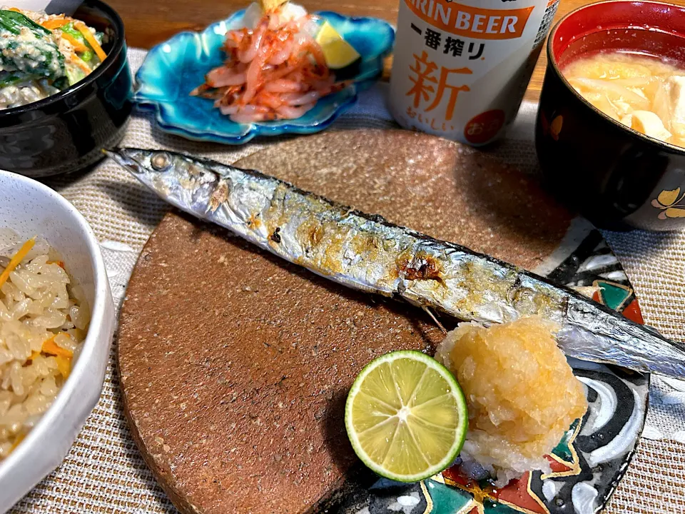 Snapdishの料理写真:秋刀魚の塩焼き|n_nさん