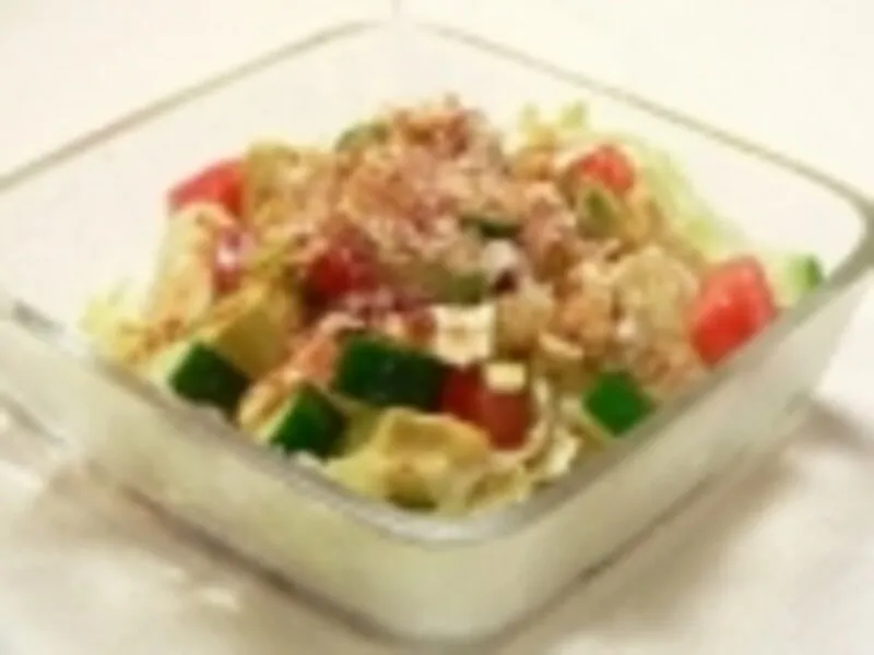 Snapdishの料理写真:お豆腐サラダのレシピ……身体に優しいスタミナ食材で作る！ #AllAbout|All About 料理レシピさん