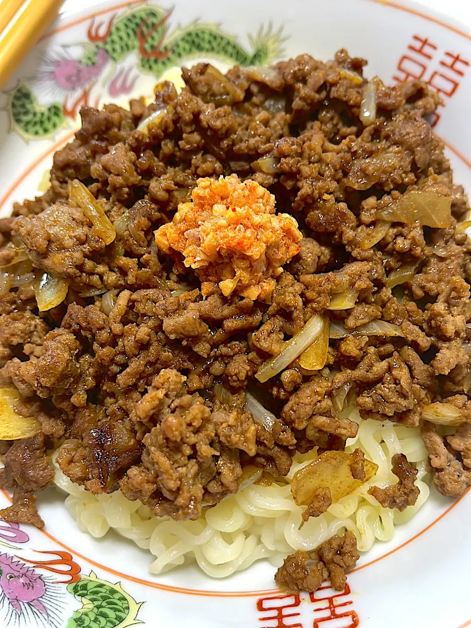 うう。。。卵が欲しかった。。。　キーマカレー風汁なし麺💦💦|Yoshihiro Andoさん