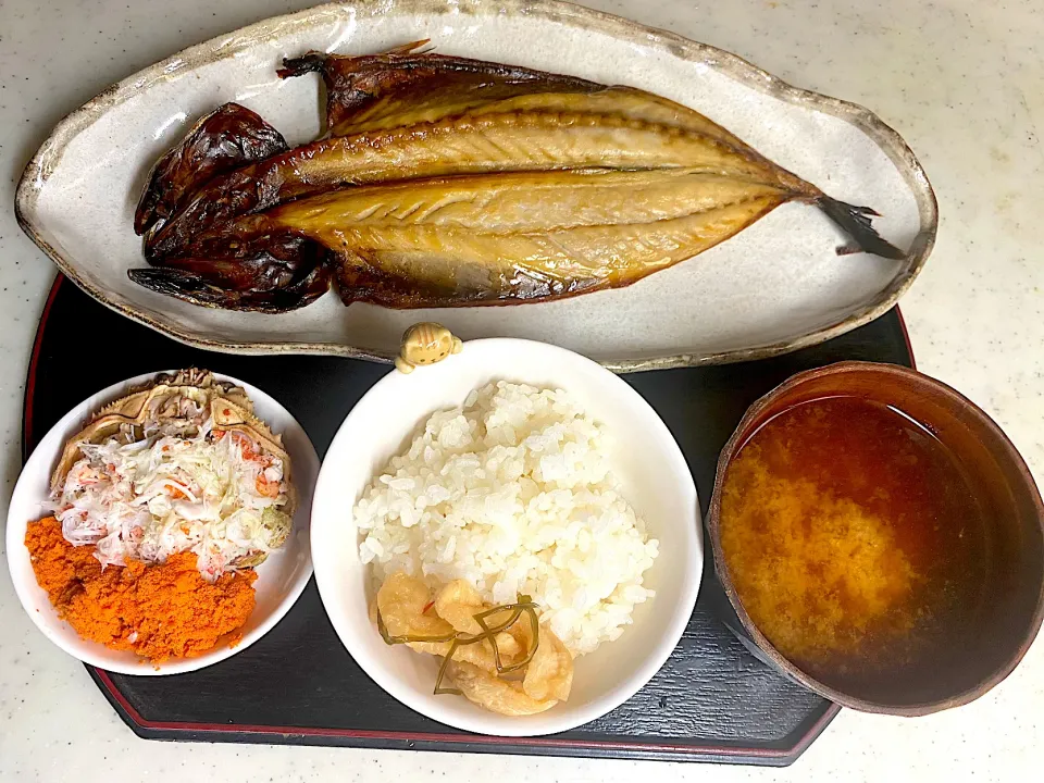 焼き鯖ズワイガニ定食|こっぷさん