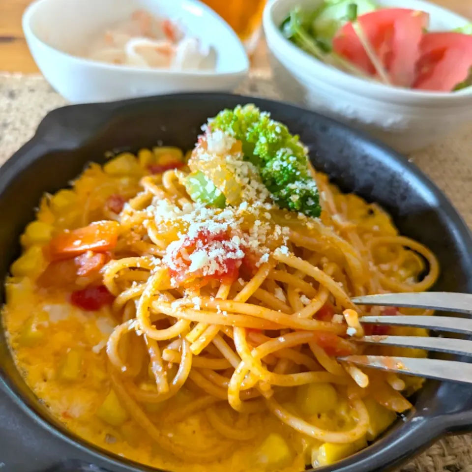 スキレットでナポリタン🍝|とまと🍅さん