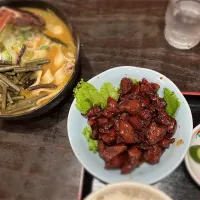 Snapdishの料理写真:鳥もつに定食とほうとう| HAPPYさん