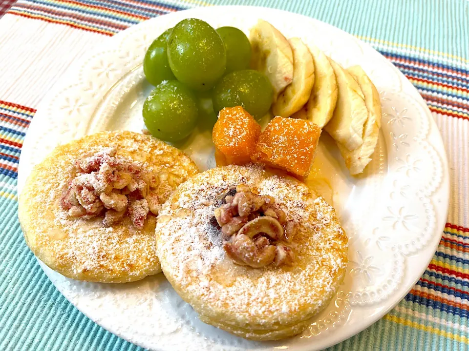 米粉パンケーキのおやつタイム💕|ことはさん