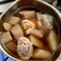 Snapdishの料理写真:骨付き鶏とこんにゃく煮|masakiさん