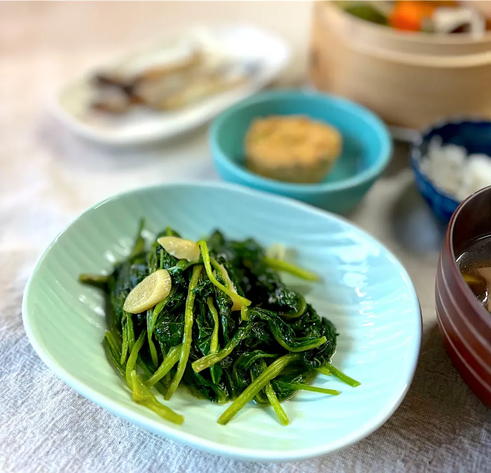 ほうれん草のにんにく炒め|かっちゃん杉さん