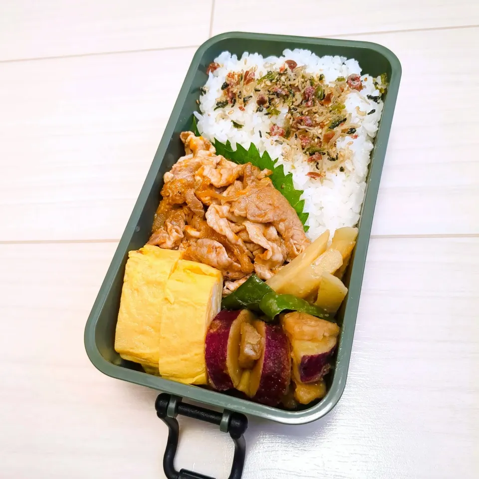 ポークケチャップ弁当🌷|きゅーさん