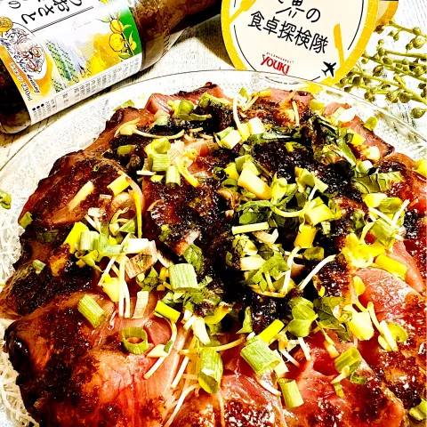 「国産あおさとゆずの和風ドレッシング」を使ってみたSnapdishの料理・レシピ写真:カツオと国産あおさとゆずの和風ドレッシング❣️