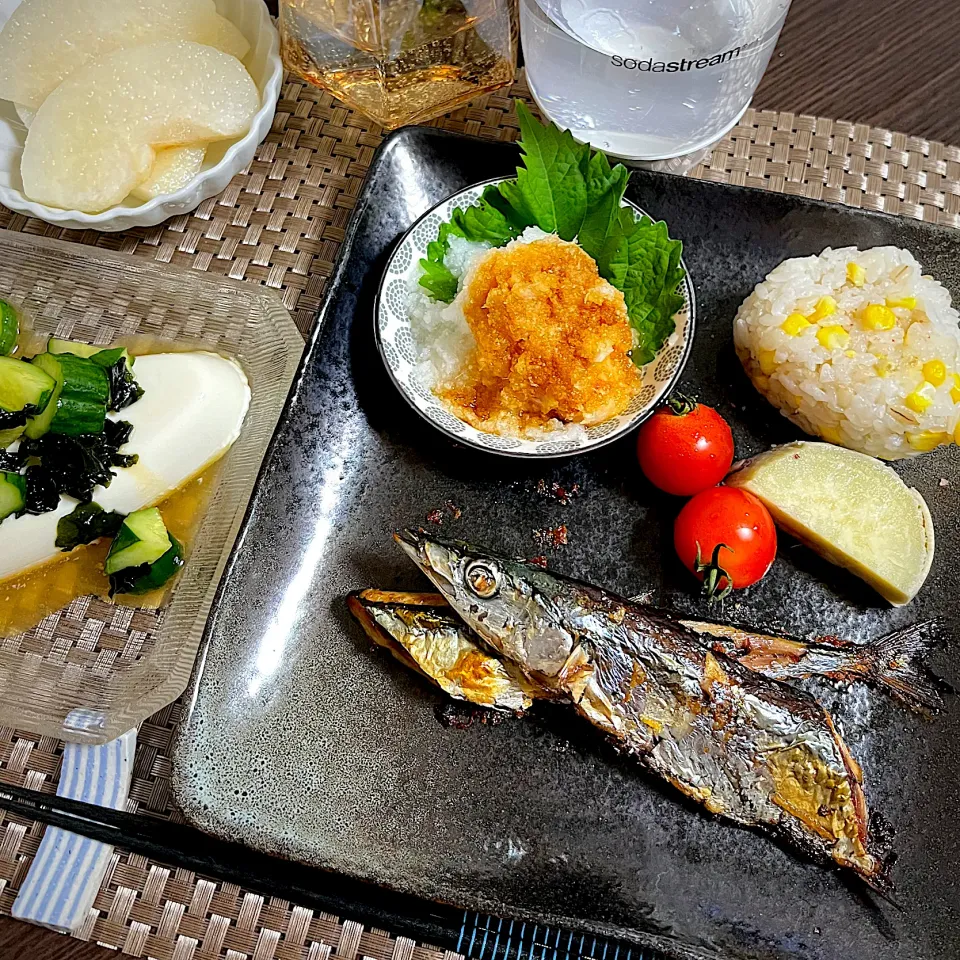 9/16晩ご飯：秋刀魚の塩焼き|ななみんさん