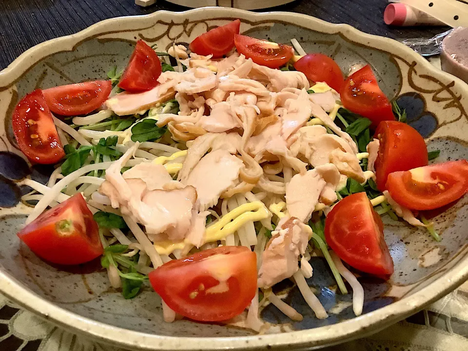 Snapdishの料理写真:チキンサラダ🥗😋|アライさんさん