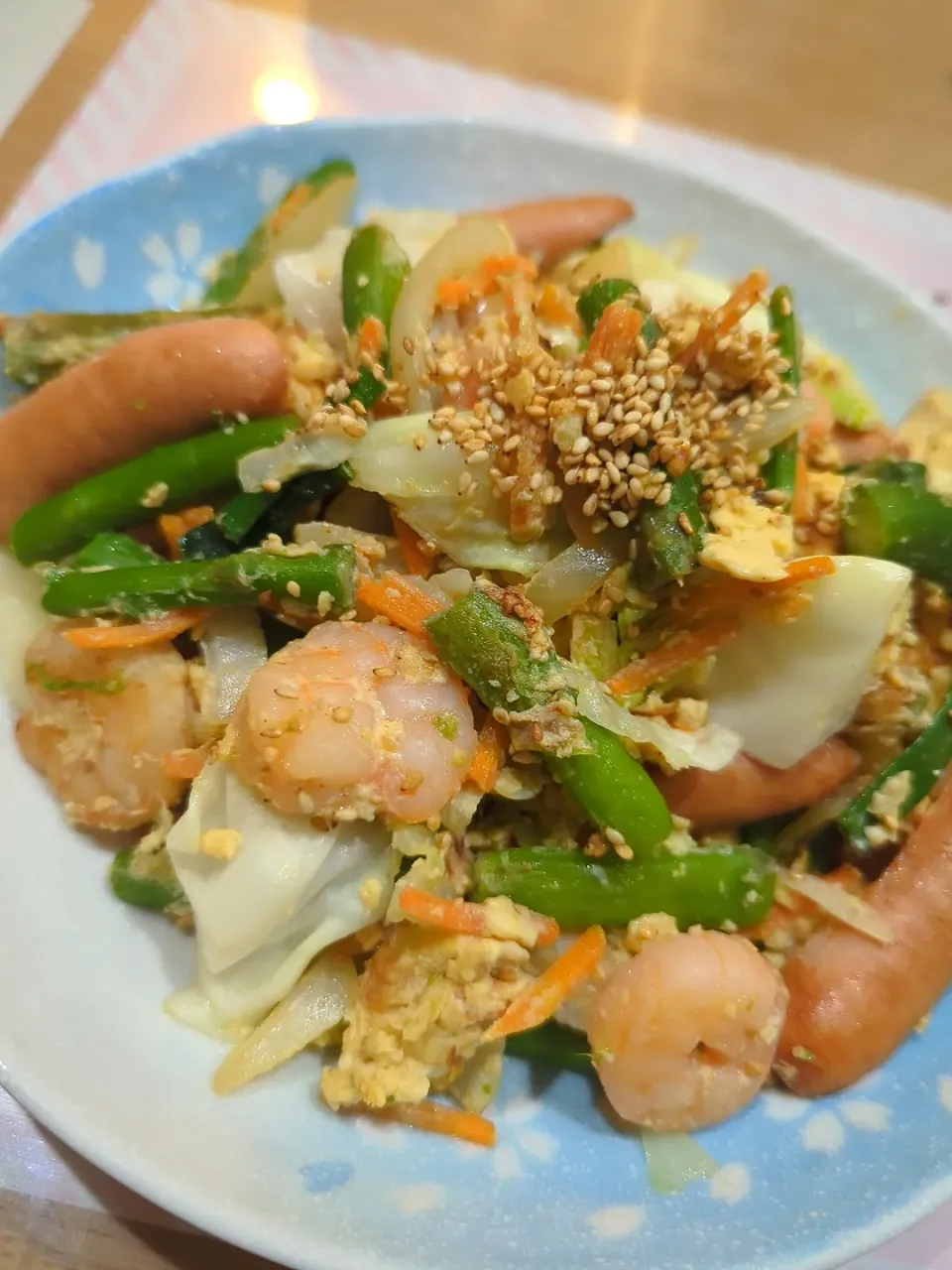 エビと玉子とアスパラの香味炒め😋|みぽりん♪さん