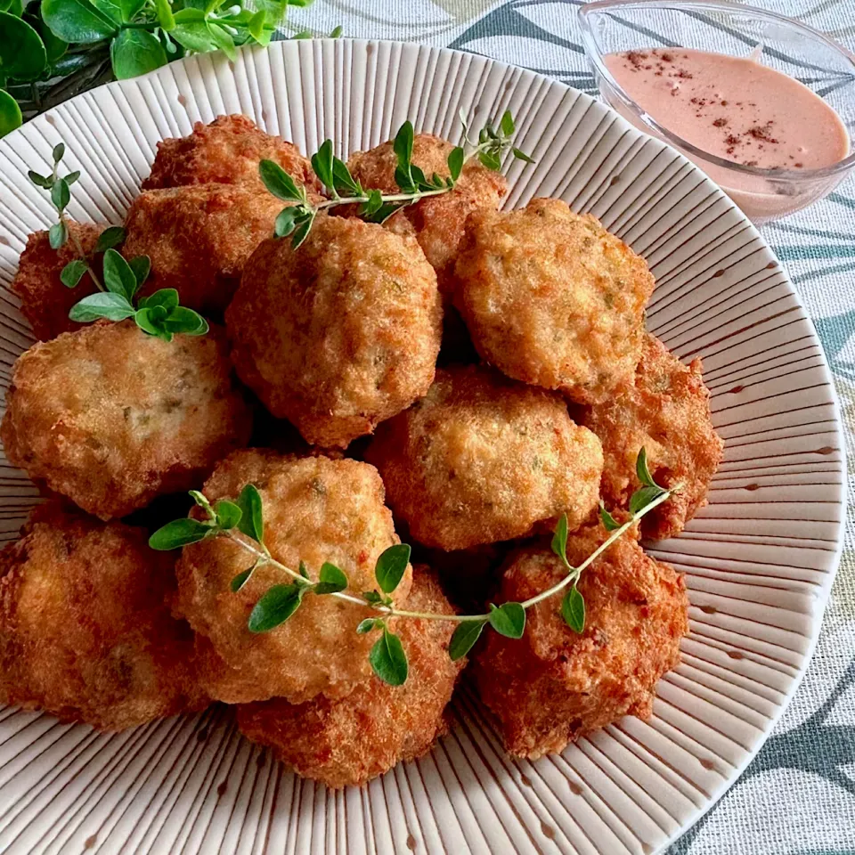 からあげビールさんの料理 【節約レシピ】冷めてもやわらか♪のり塩お豆腐チキンナゲット|kononon♡*゜さん