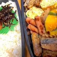 旦那お弁当🍱（鯖の竜田揚げ🐟弁当）|琥珀さん