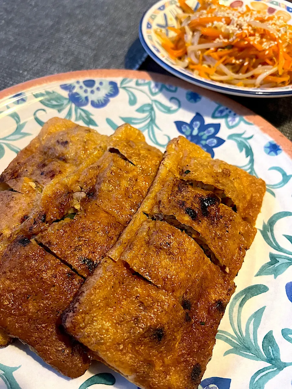 油揚げ餃子とナムル〜|きなこさん