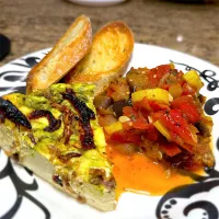 Snapdishの料理写真:Savory goat cheese bake, ratatouille and crusty french bread|Laki Maikaʻiさん