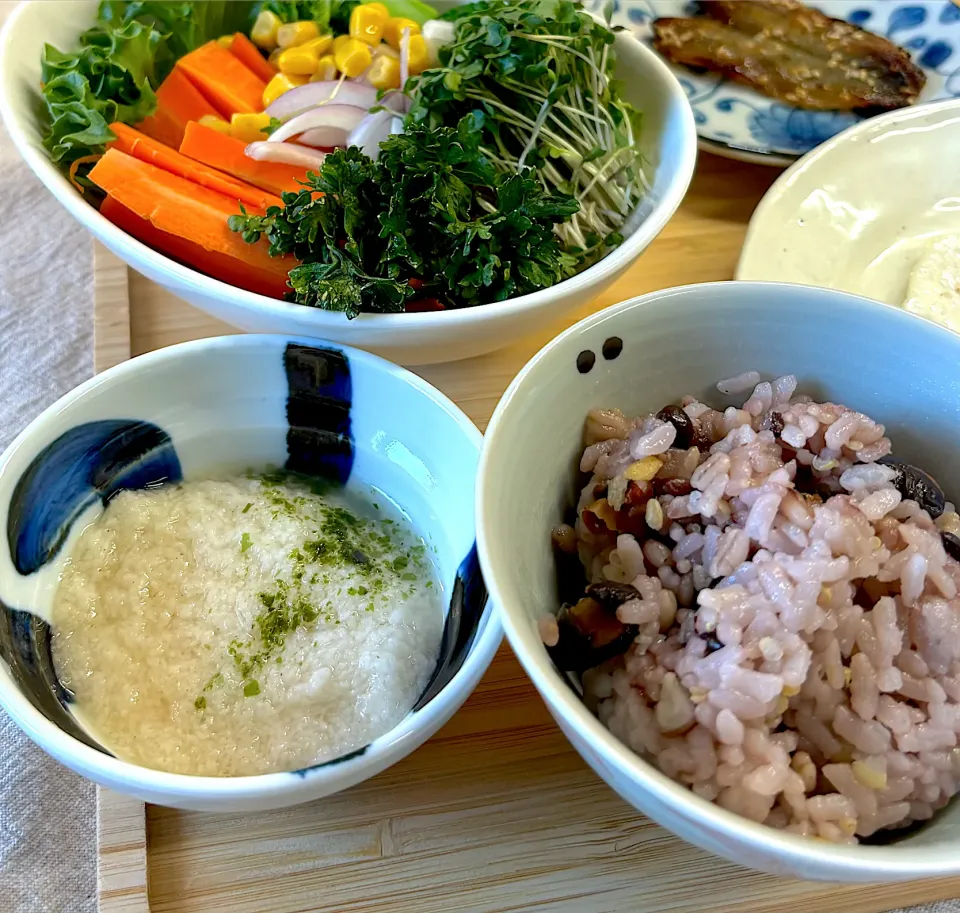 雑穀ごはんととろろ|かっちゃん杉さん