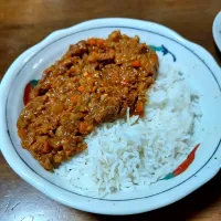 Snapdishの料理写真:バスマティライスキーマカレー|あかね空さん