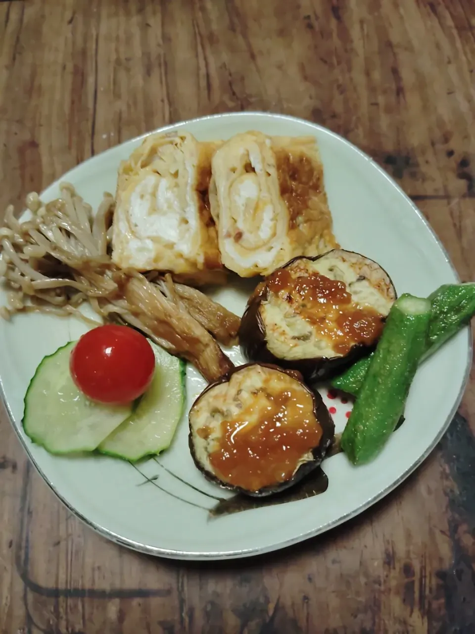 焼きナスの醤油麹とだし巻き玉子|由紀子さん