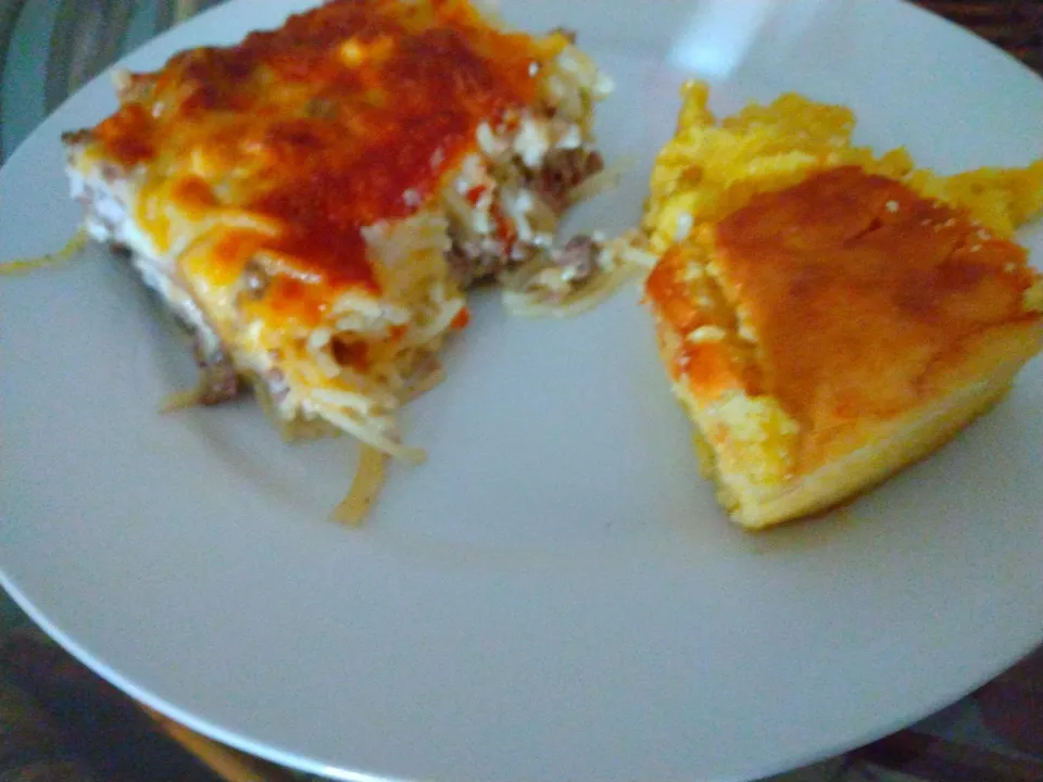 Baked Spaghetti and Honey Cornbread|J Annさん