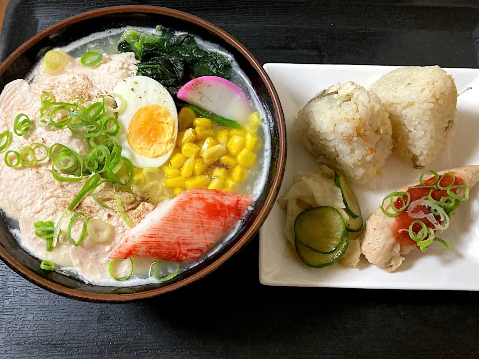 塩ラーメン＆炊き込みご飯|まちゃさん