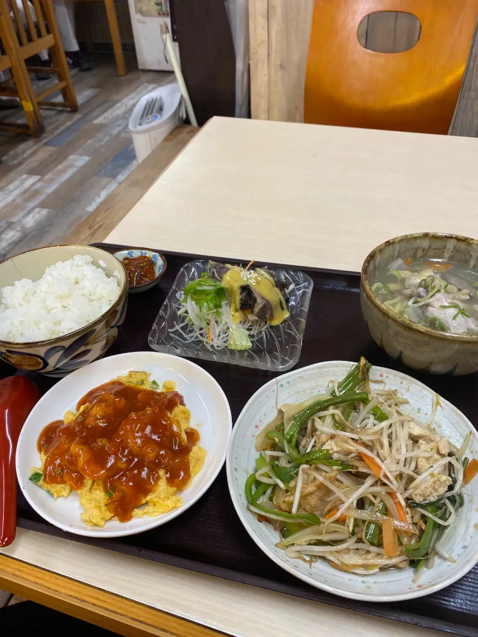 Snapdishの料理写真:大阪市東住吉駒川　笑笑亭の日替わり定食|タカちゃんさん